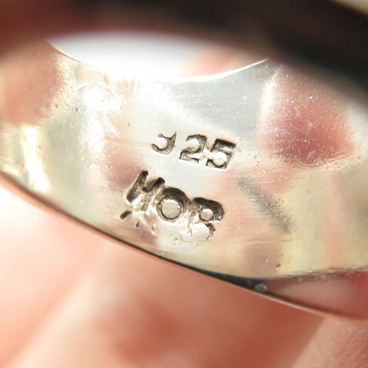 925 Sterling Silver Vintage Mexico Modernist Wide Ring Size 6.25