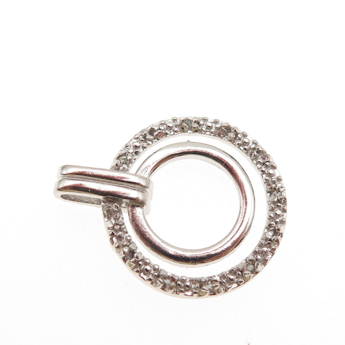 Charles Winston 925 Sterling Silver Real Diamond Circle of Life Charm Pendant