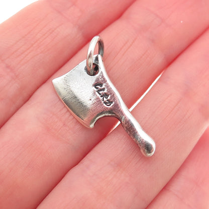 925 Sterling Silver Vintage CLRD Chef's Knife Oxidized Charm Pendant
