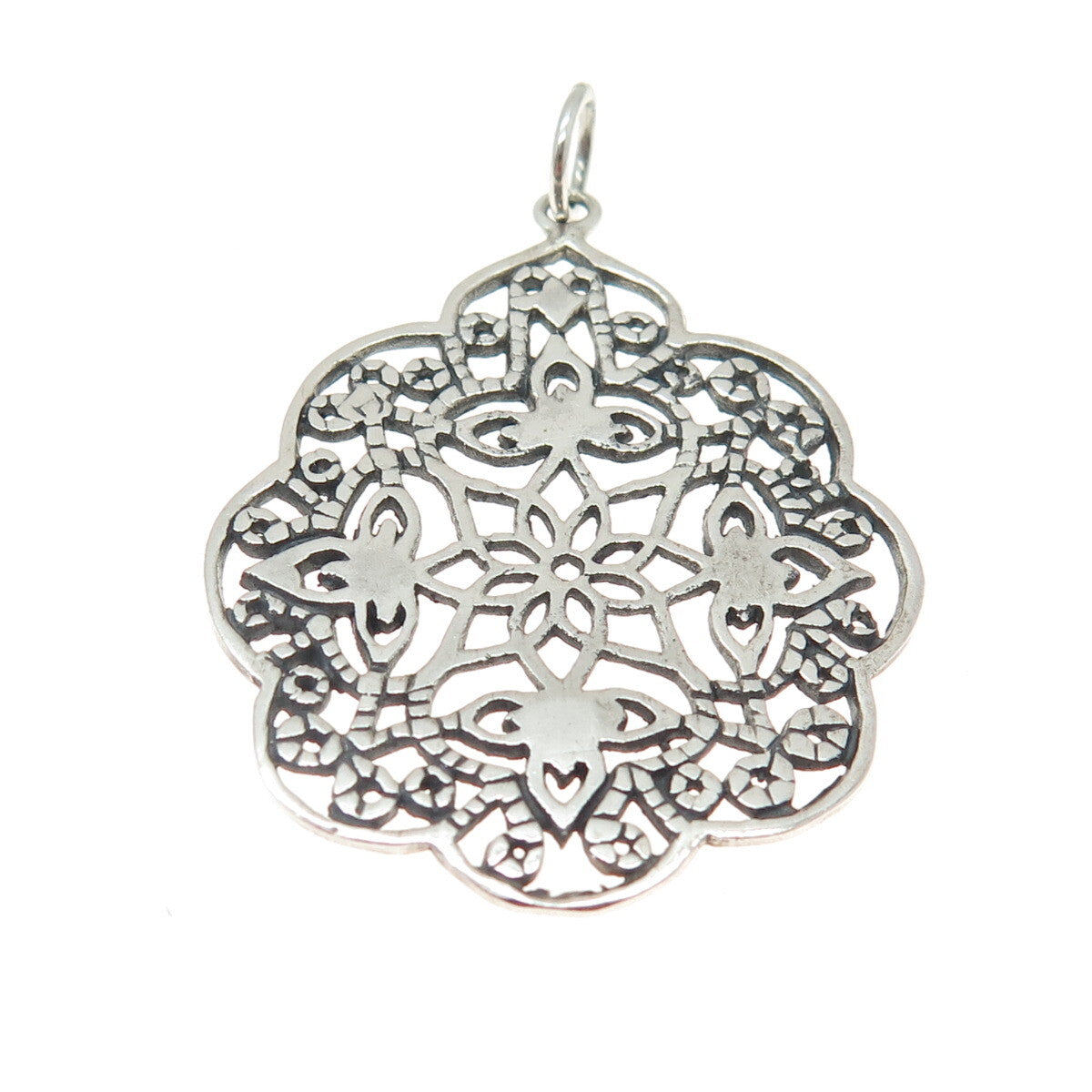 925 Sterling Silver Vintage Ornate Pendant
