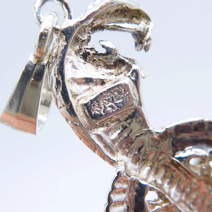 925 Sterling Silver Vintage Snake Pendant