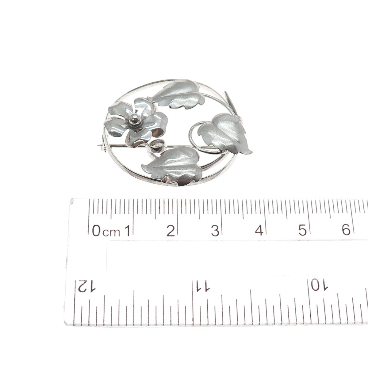 Binder Bros 925 Sterling Silver Antique Art Deco Flower Pin Brooch