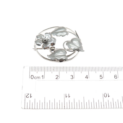 Binder Bros 925 Sterling Silver Antique Art Deco Flower Pin Brooch