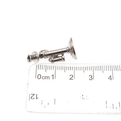 Wells Sterling Silver Antique Art Deco Candlestick Phone 3D Mini Charm Pendant
