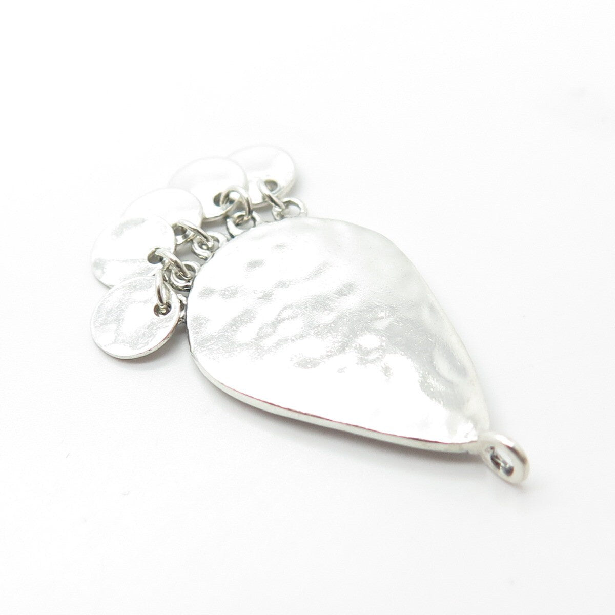 925 Sterling Silver Vintage Hammered Finish Ethnic Pendant