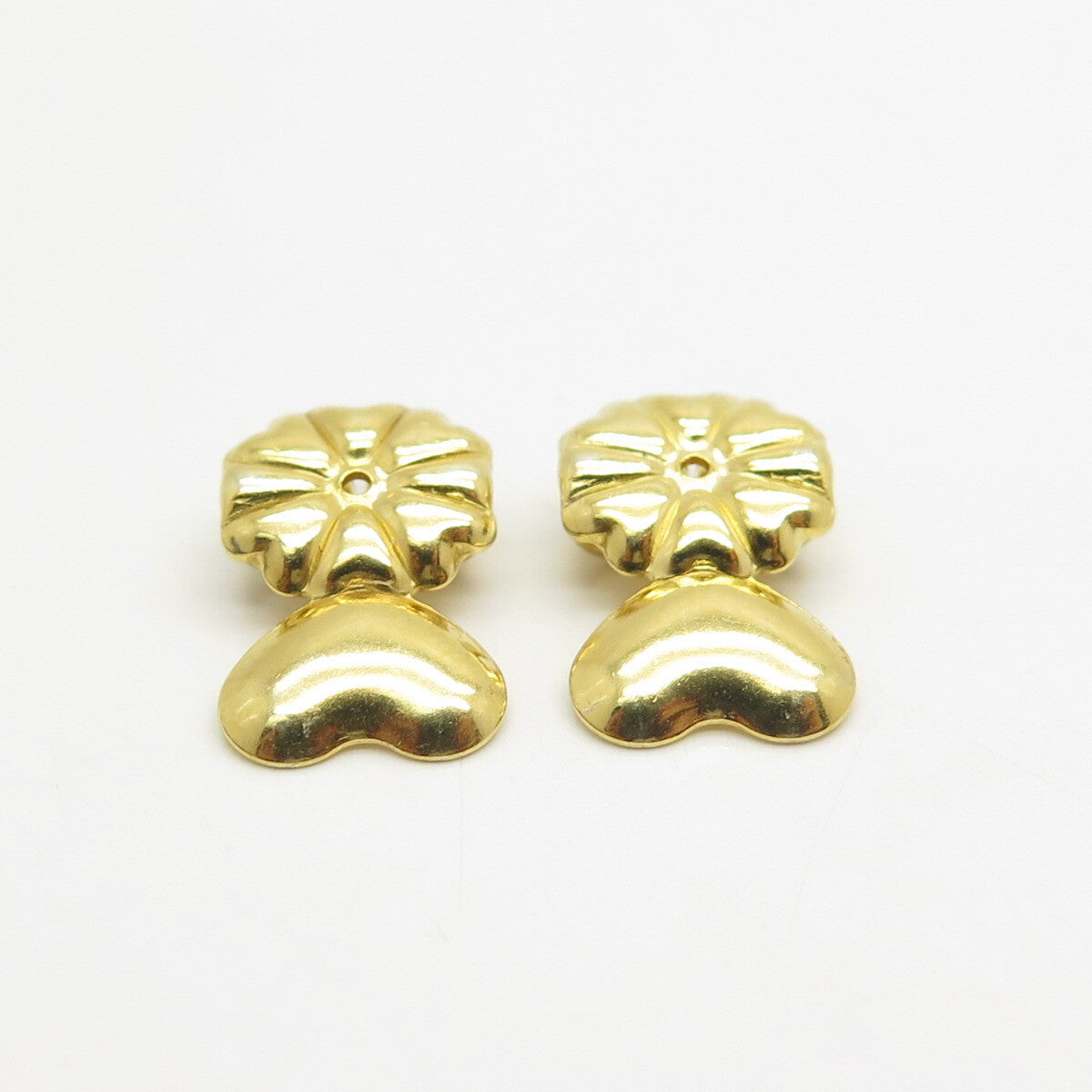 925 Sterling Silver Yellow Gold Plated Heart Butterfly Push Backs for Earrings