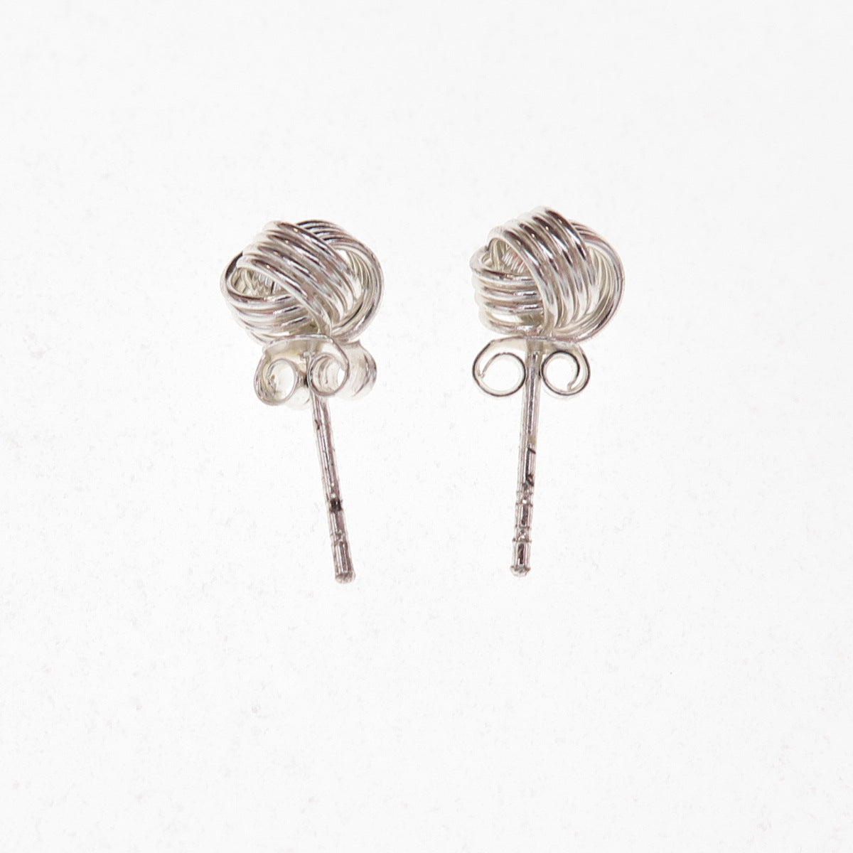925 Sterling Silver Twisted Knot Stud Earrings