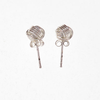 925 Sterling Silver Twisted Knot Stud Earrings