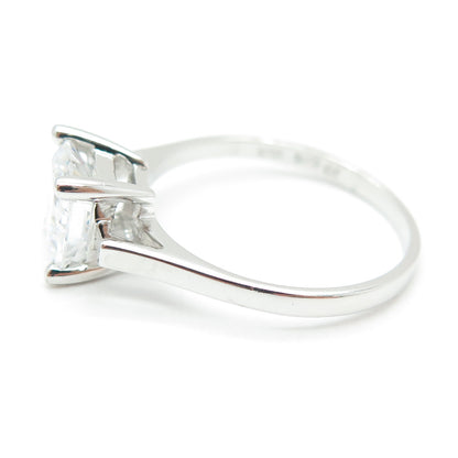 925 Sterling Silver Princess-Cut C Z Engagement Ring Size 9.25