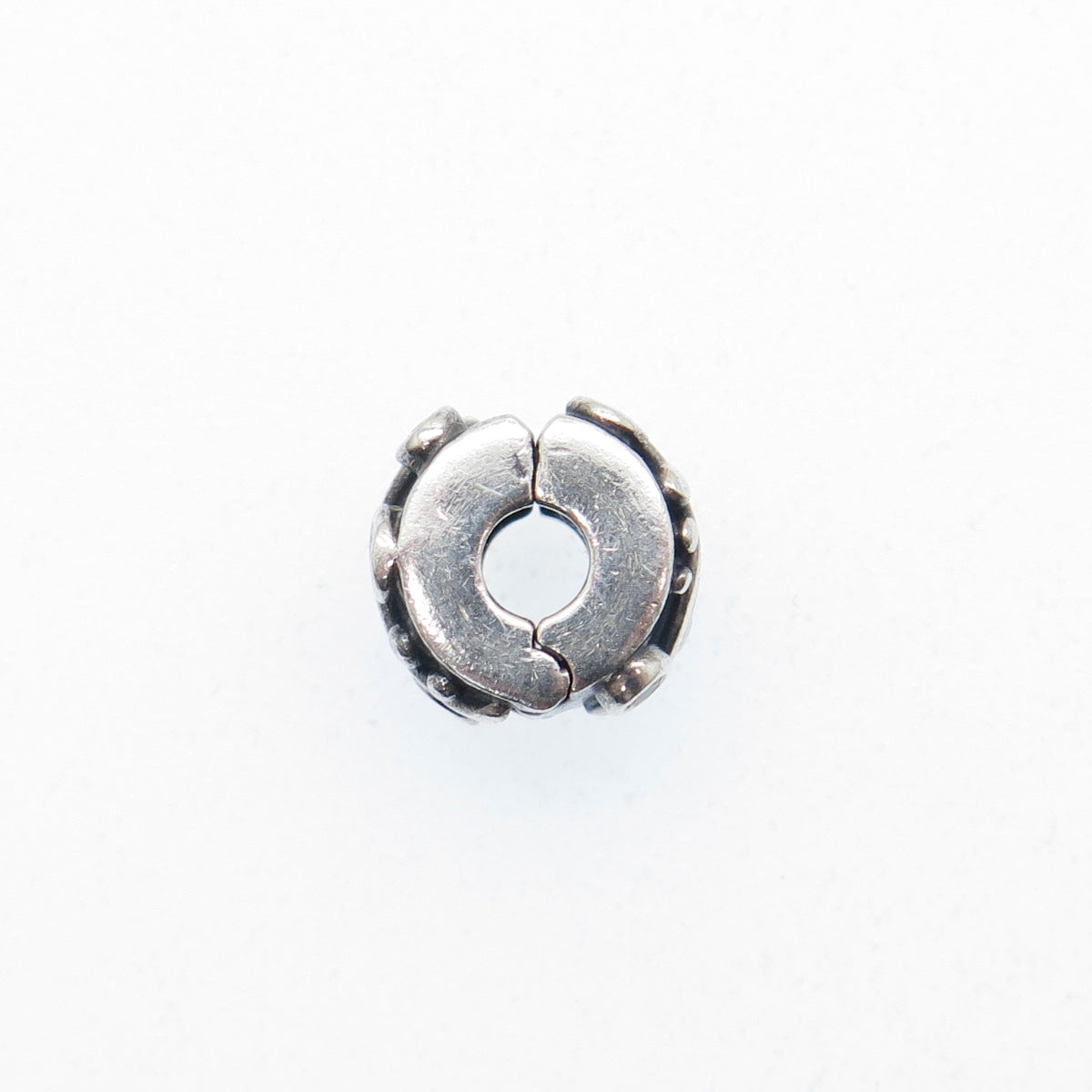 PANDORA 925 Sterling Silver Champagne C Z Tendril Clip Bead Charm