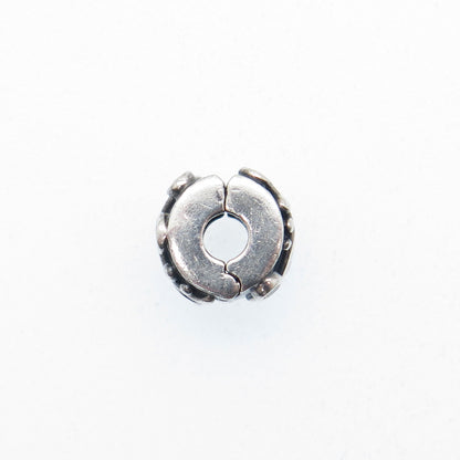 PANDORA 925 Sterling Silver Champagne C Z Tendril Clip Bead Charm