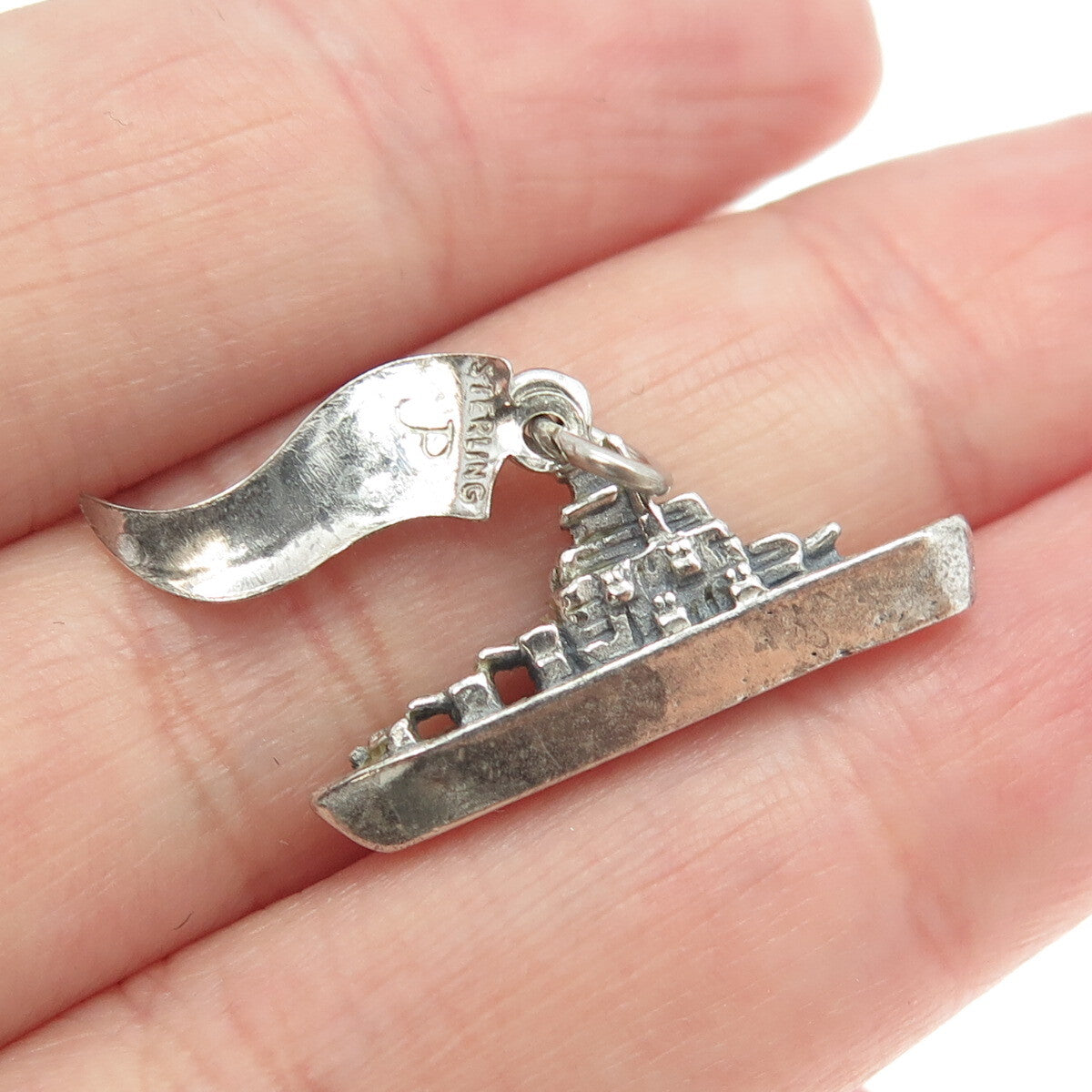 PACIFIC JEWELRY 925 Sterling Silver Vintage "Virginia Beach" Liner Ship Pendant