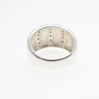 CLYDE DUNEIER CID 925 Sterling Silver Vintage Round-Cut C Z Ring Size 6