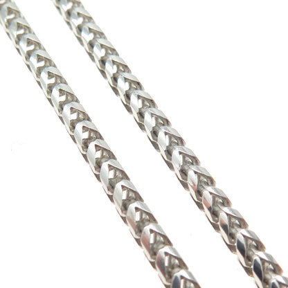 925 Sterling Silver Italy Franco Chain Necklace 24"