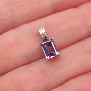 Charles Winston 925 Sterling Silver Vintage Real Amethyst Charm Pendant