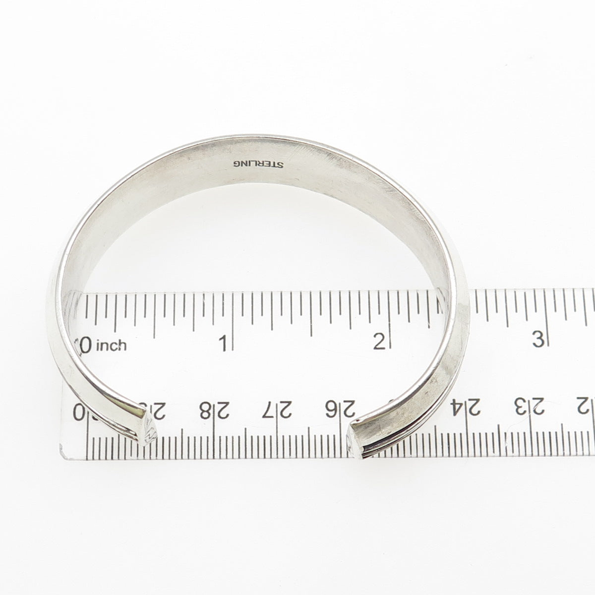 925 Sterling Silver Vintage Modernist Oxidized Adjustable Cuff Bracelet 6.75"