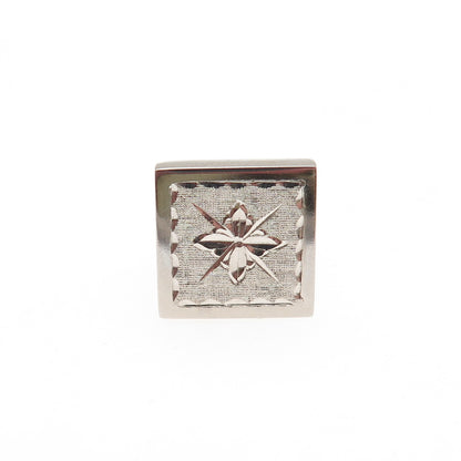 LAMODE 925 Sterling Silver Vintage Diamond-Cut North Star Lapel Pin