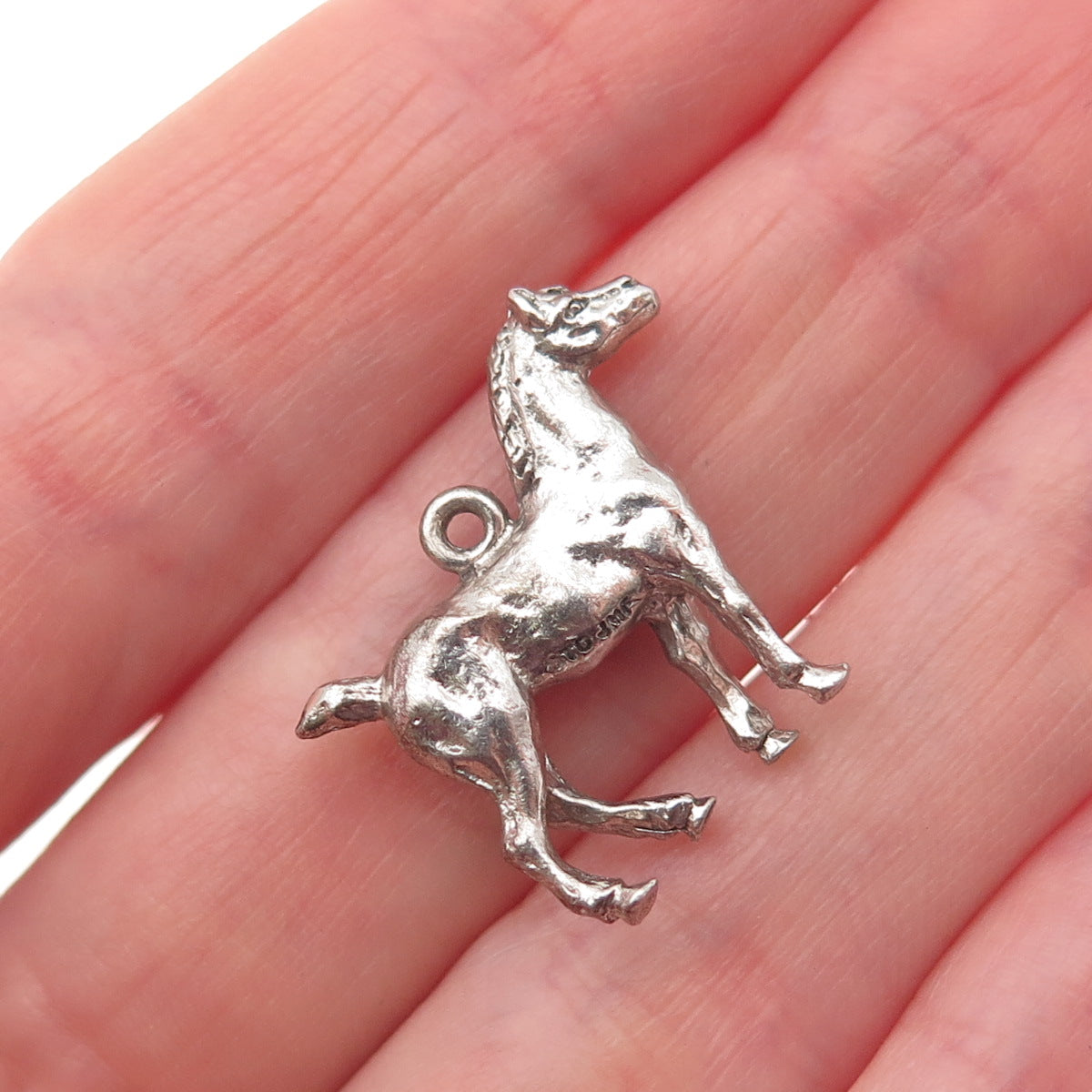 J.M. Fisher 925 Sterling Silver Vintage Horse 3D Mini Charm Pendant