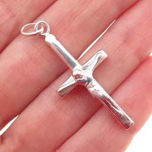 925 Sterling Silver Vintage Crucifix Cross Religious Charm Pendant