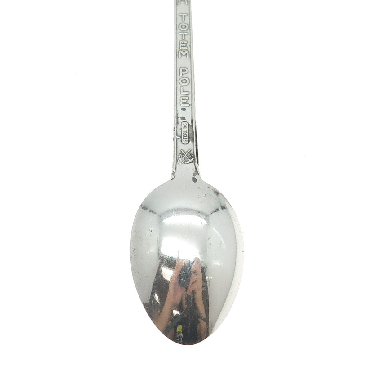 JOSEPH MAYER 925 Sterling Silver Antique Art Deco Alaska Totem Pole Coffee Spoon