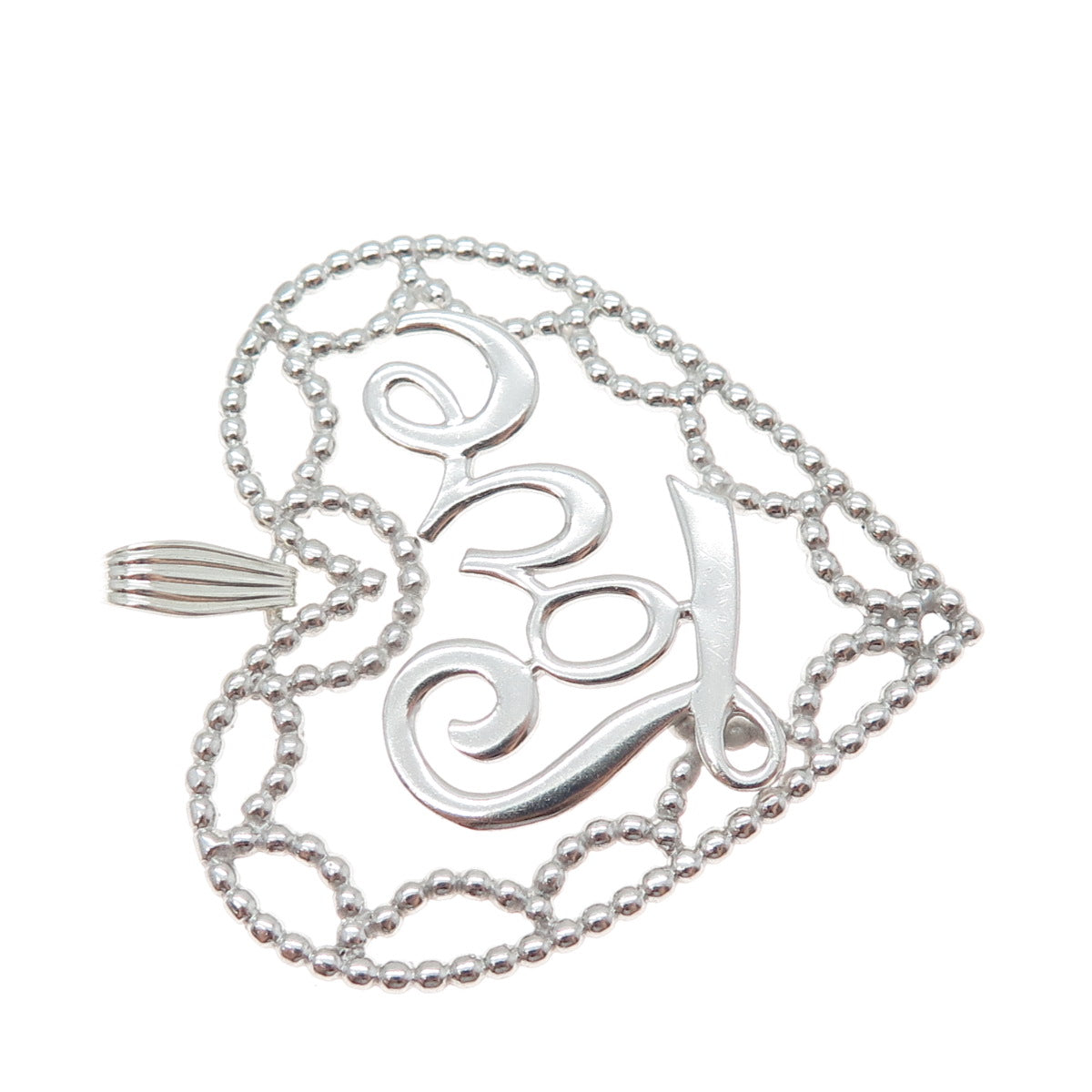 VAN DELL 925 Sterling Silver Vintage Love Ornate Heart Pendant