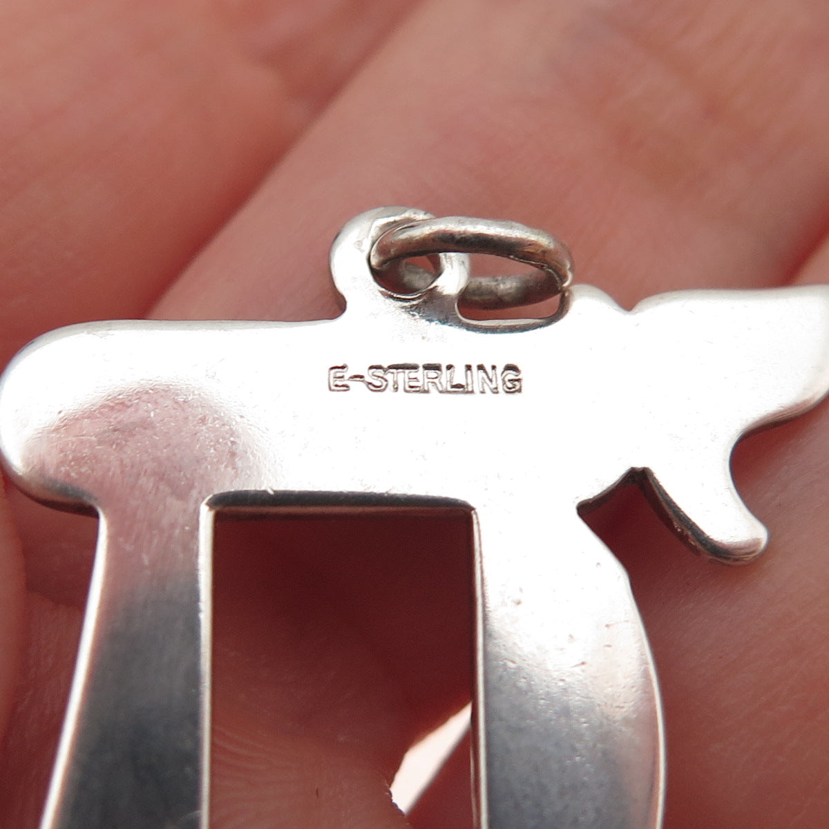 Elco 925 Sterling Silver Vintage Chai Judaica Charm Pendant