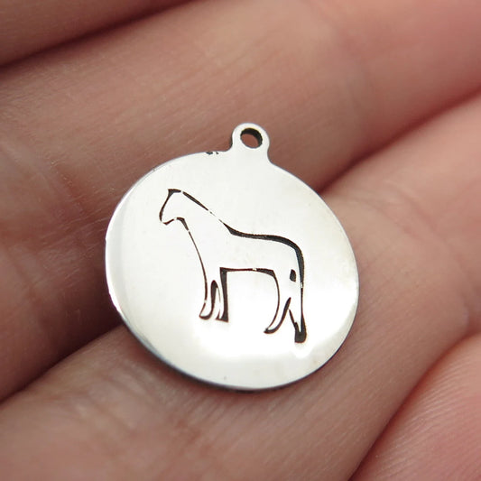925 Sterling Silver USA Two In Town Horse Charm Pendant