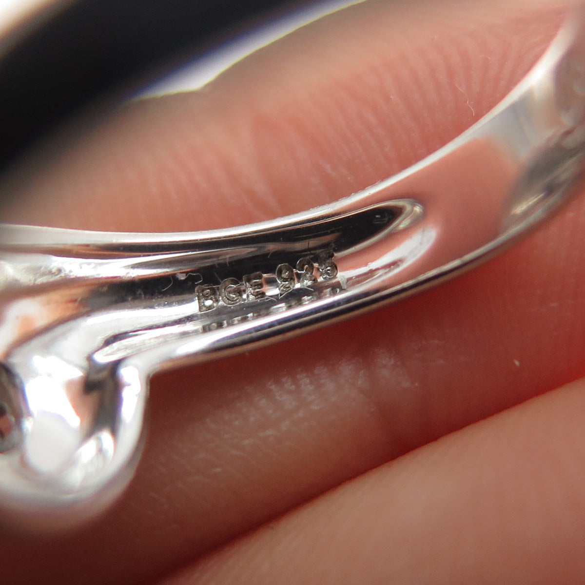 BGE BRADFORD 925 Sterling Silver Real Round-Cut Diamond Ring Size 6.25