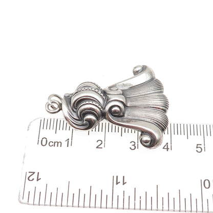 Wallace 925 Sterling Silver Vintage Romance of the Sea Oxidized Charm Pendant