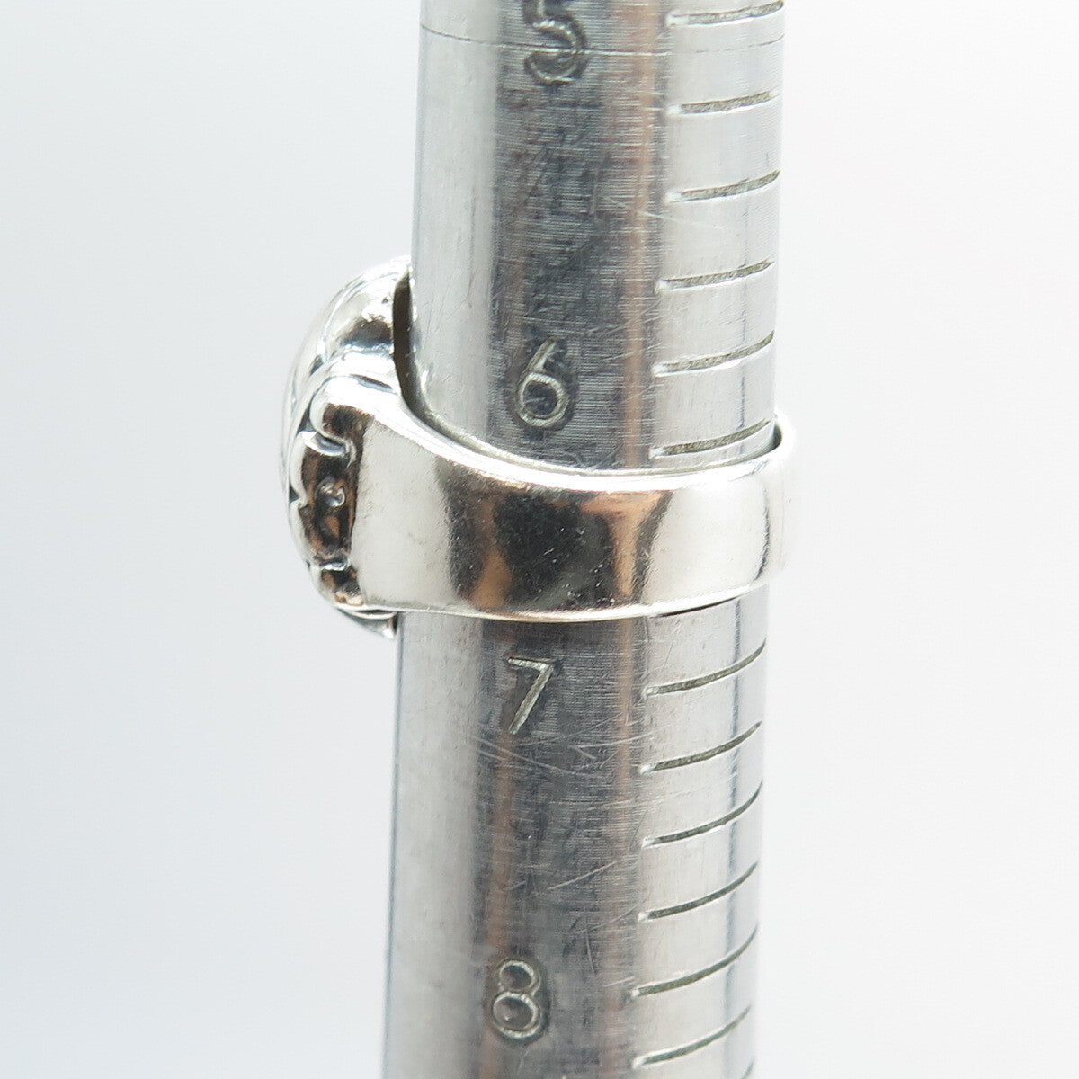 925 Sterling Silver Vintage Modernist Wavy Ring Size 6.75