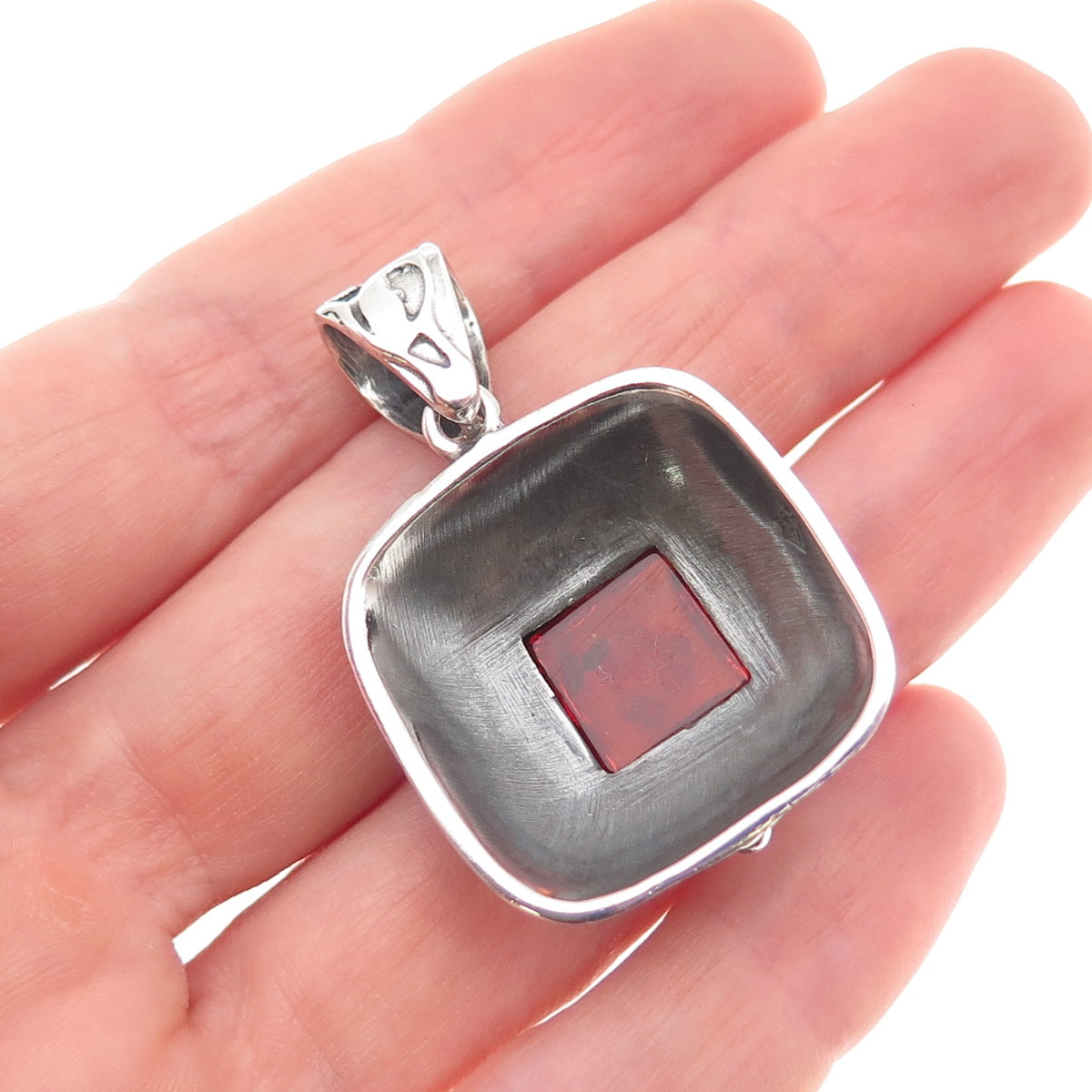 Silpada 925 Sterling Silver Vintage Real Amber Oxidized Charm Pendant