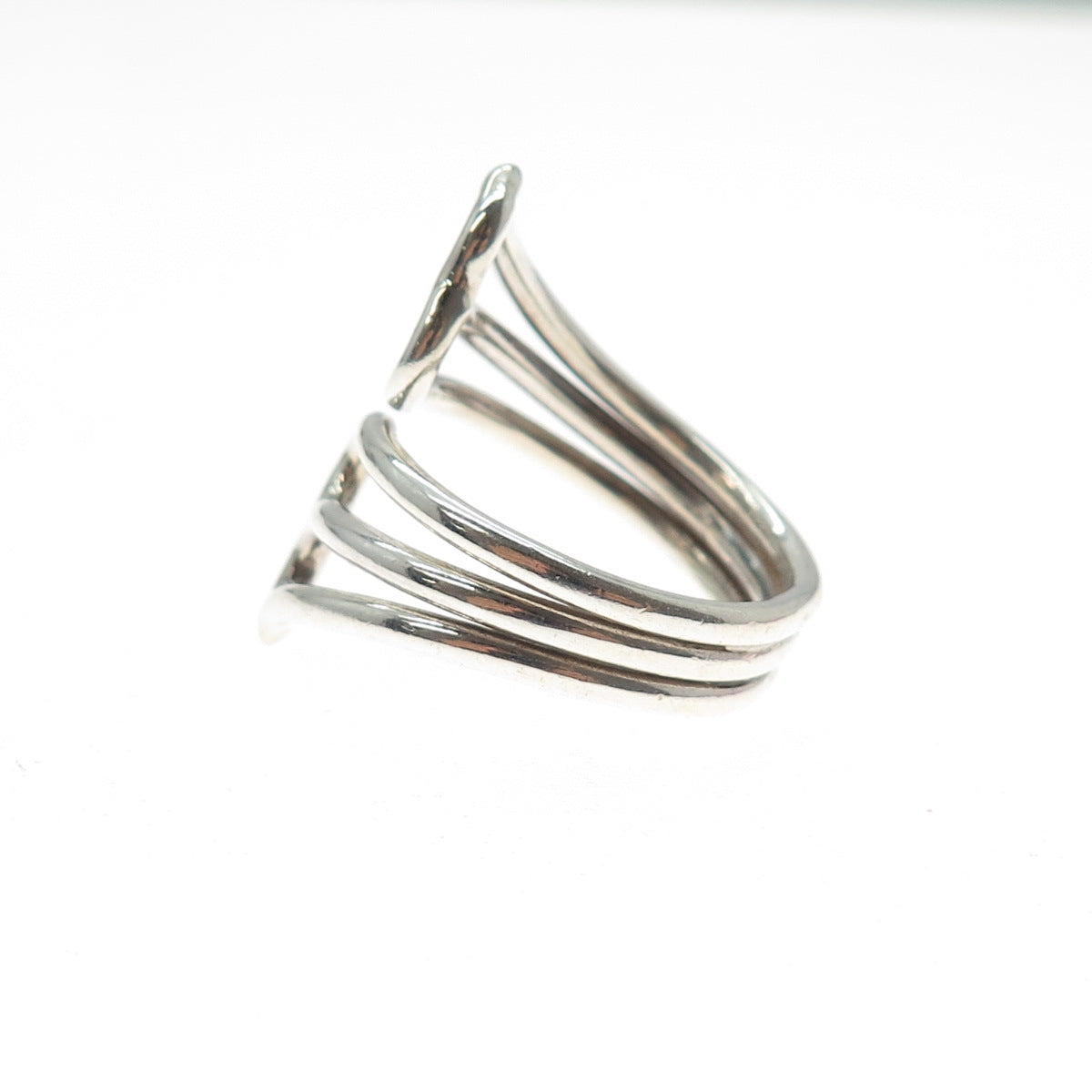 925 Sterling Silver Vintage Modernist Adjustable Ring Size 9