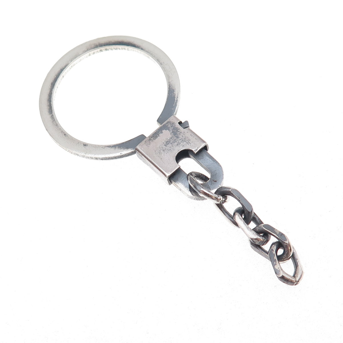 925 Sterling Silver Vintage Key Chain Ring