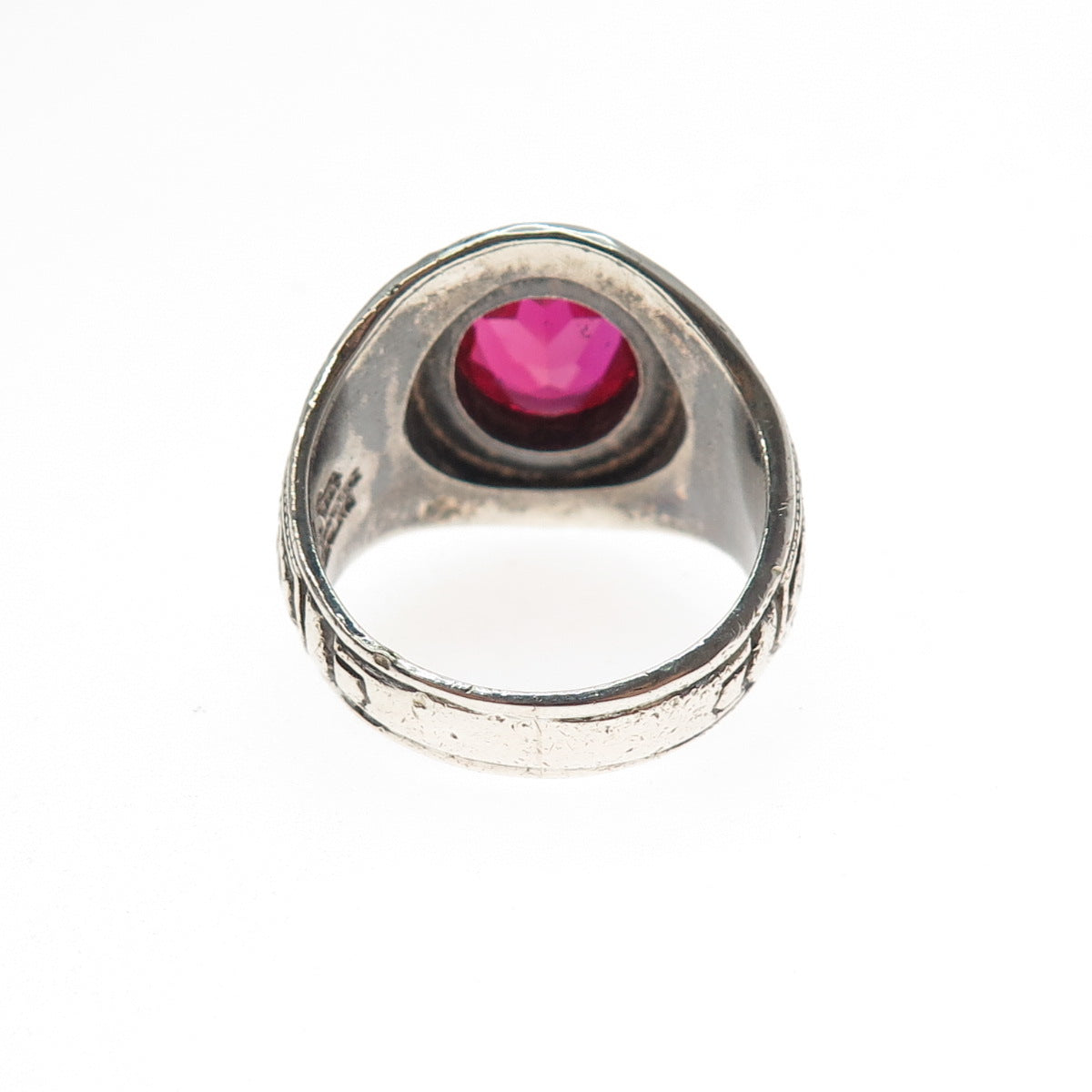 REED Sterling Vintage 1975 Lab-Created Ruby J. Robinson School Ring Size 10.25