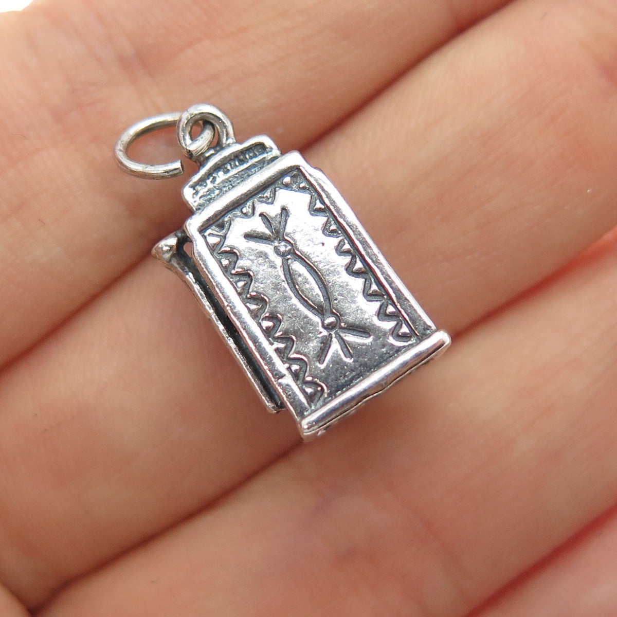Old Pawn Sterling Silver Vintage Slot Machine Casino Minimalist Charm Pendant