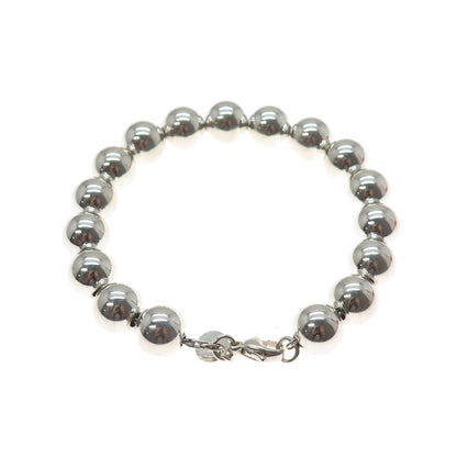 TIFFANY & CO 925 Sterling Silver Vintage HardWear Ball Beaded Link Bracelet 6.5"