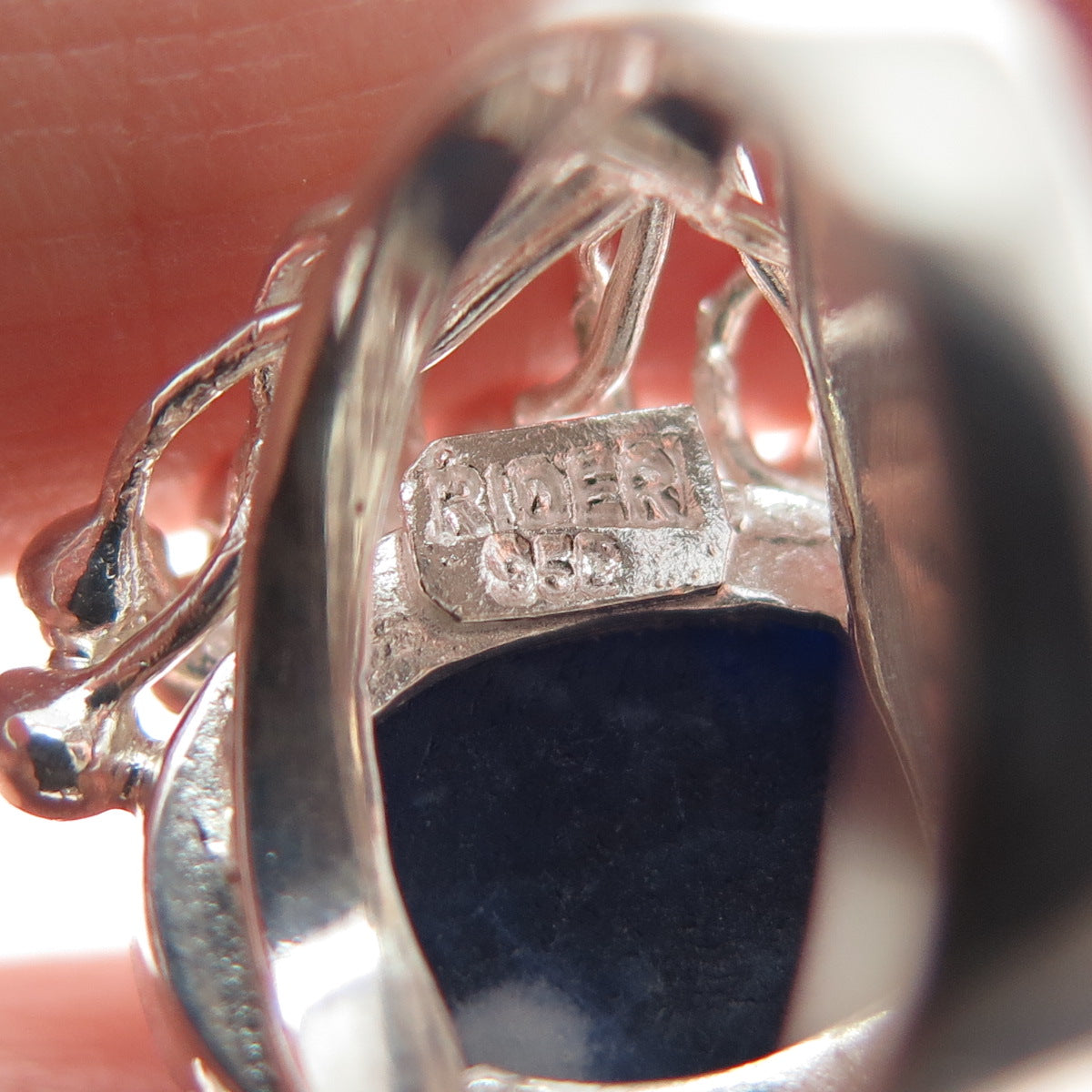 RIDER 950 Silver Vintage Real Sodalite Modernist Ring Size 6
