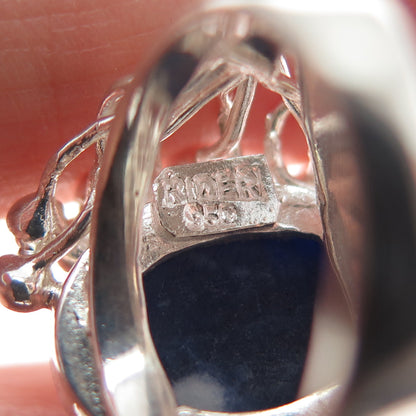 RIDER 950 Silver Vintage Real Sodalite Modernist Ring Size 6