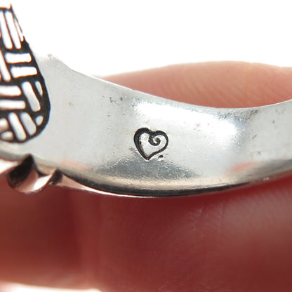 BRIGHTON 925 Sterling Silver Vintage Woven Heart Oxidized Ring Size 7.25