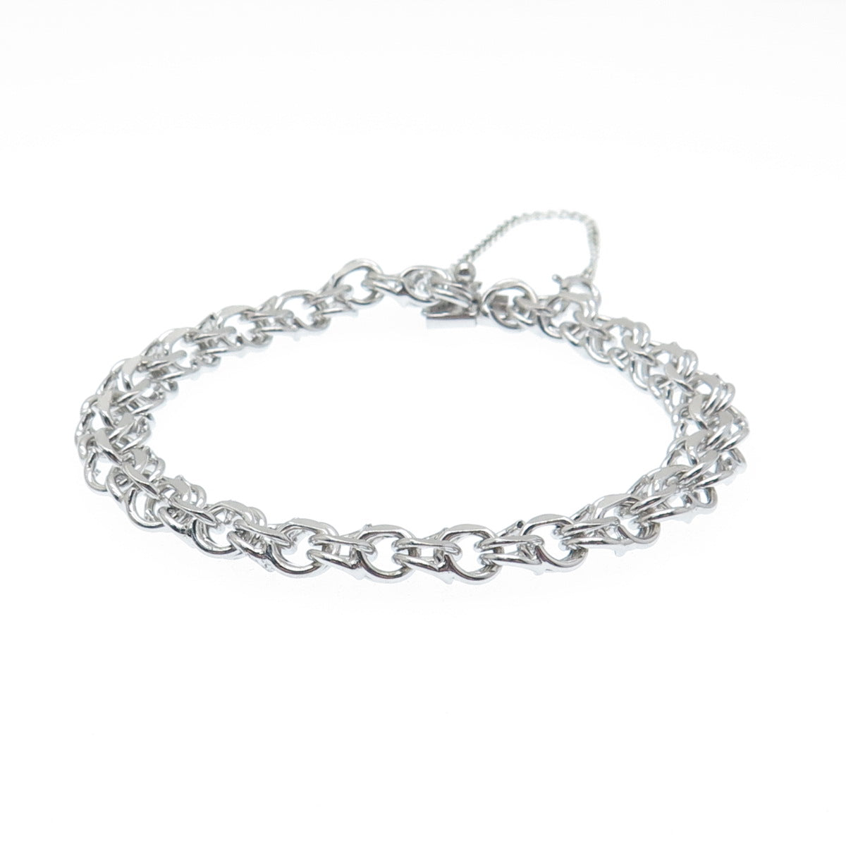 925 Sterling Silver Antique Bismark Link Bracelet 6.75"