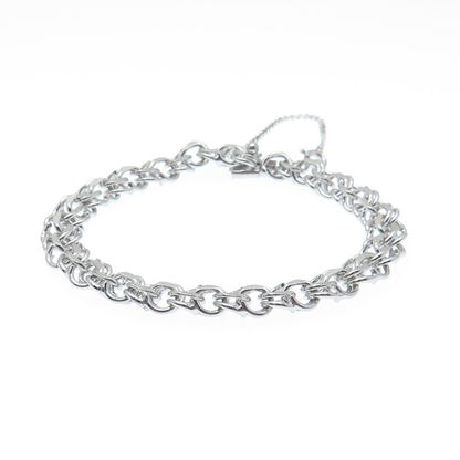 925 Sterling Silver Antique Bismark Link Bracelet 6.75"