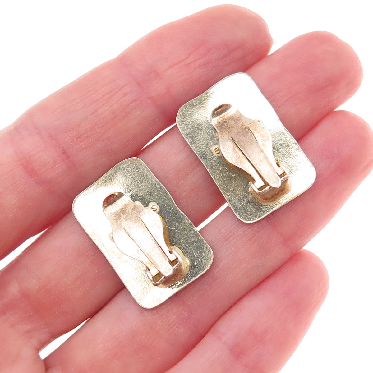 David Andersen 925S Sterling Vintage Norway Four Seasons Autumn Clip On Earrings