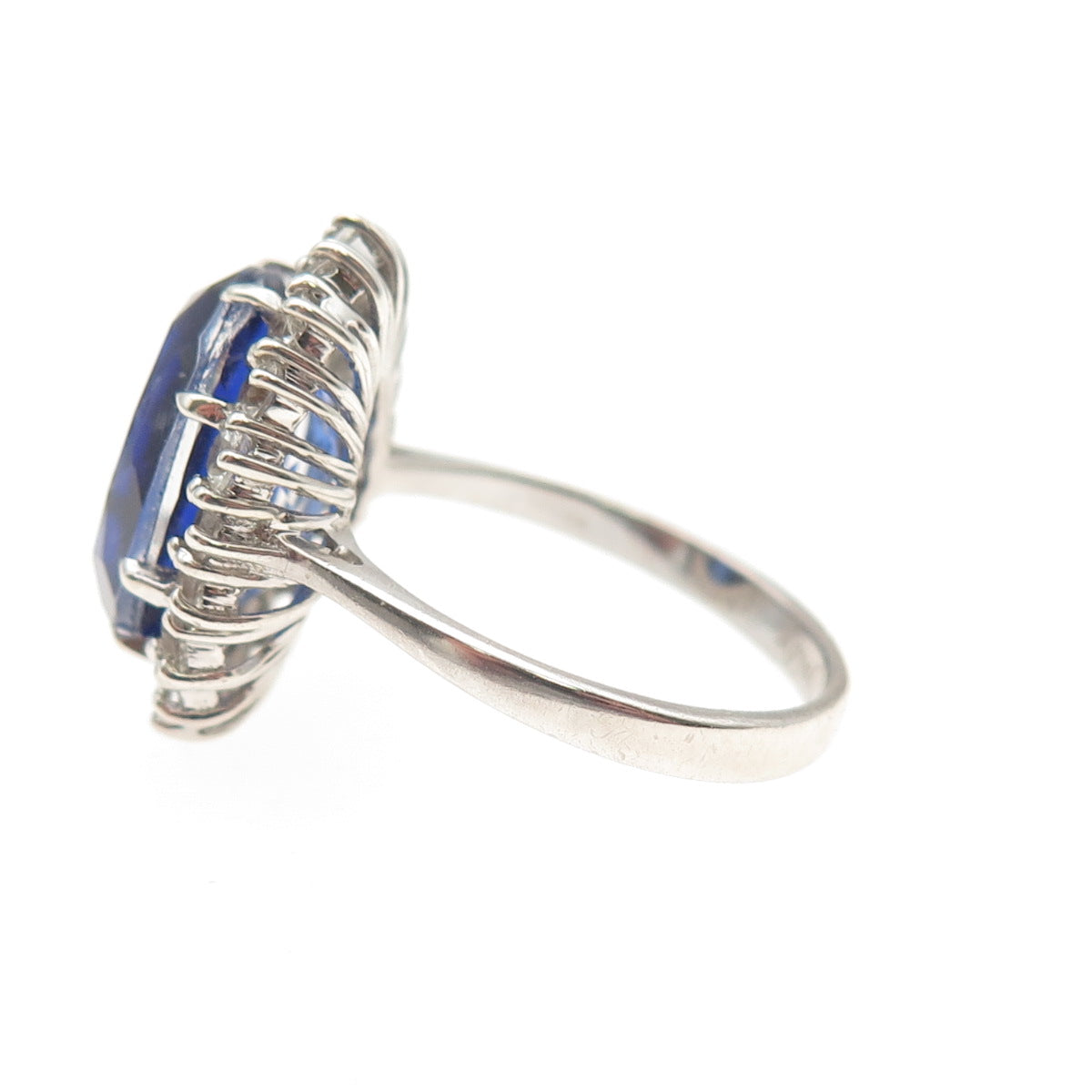 925 Sterling Real Doublet Blue Spinel & White Topaz Royal Dreams Ring Size 8.25