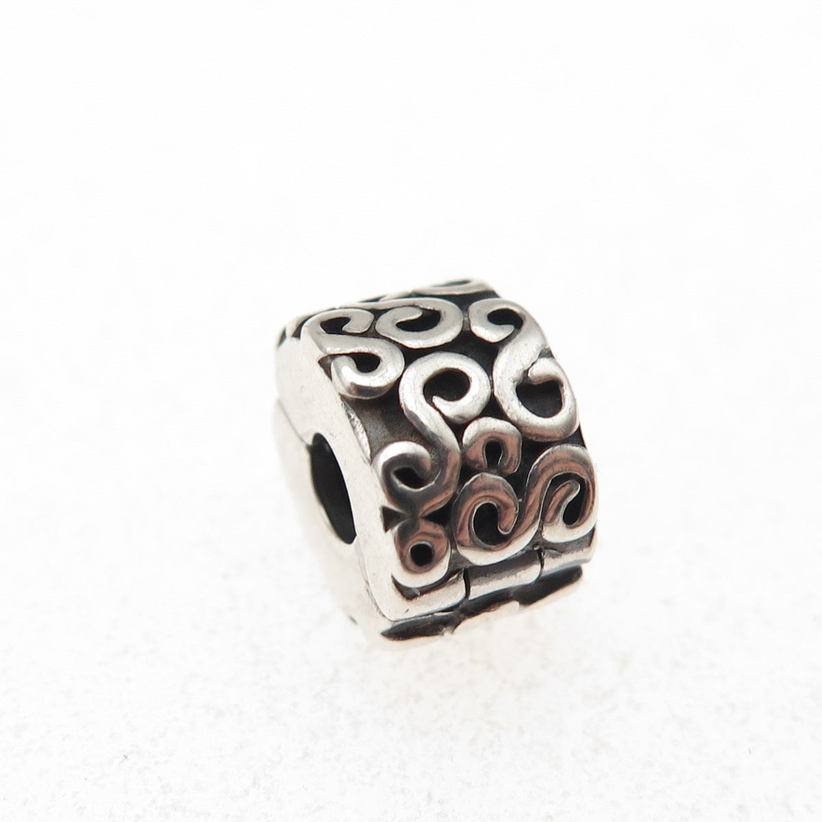 Pandora 925 Sterling Silver Swirl Clip Charm