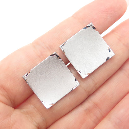 925 Sterling Silver Vintage Engraved Modernist Cufflinks