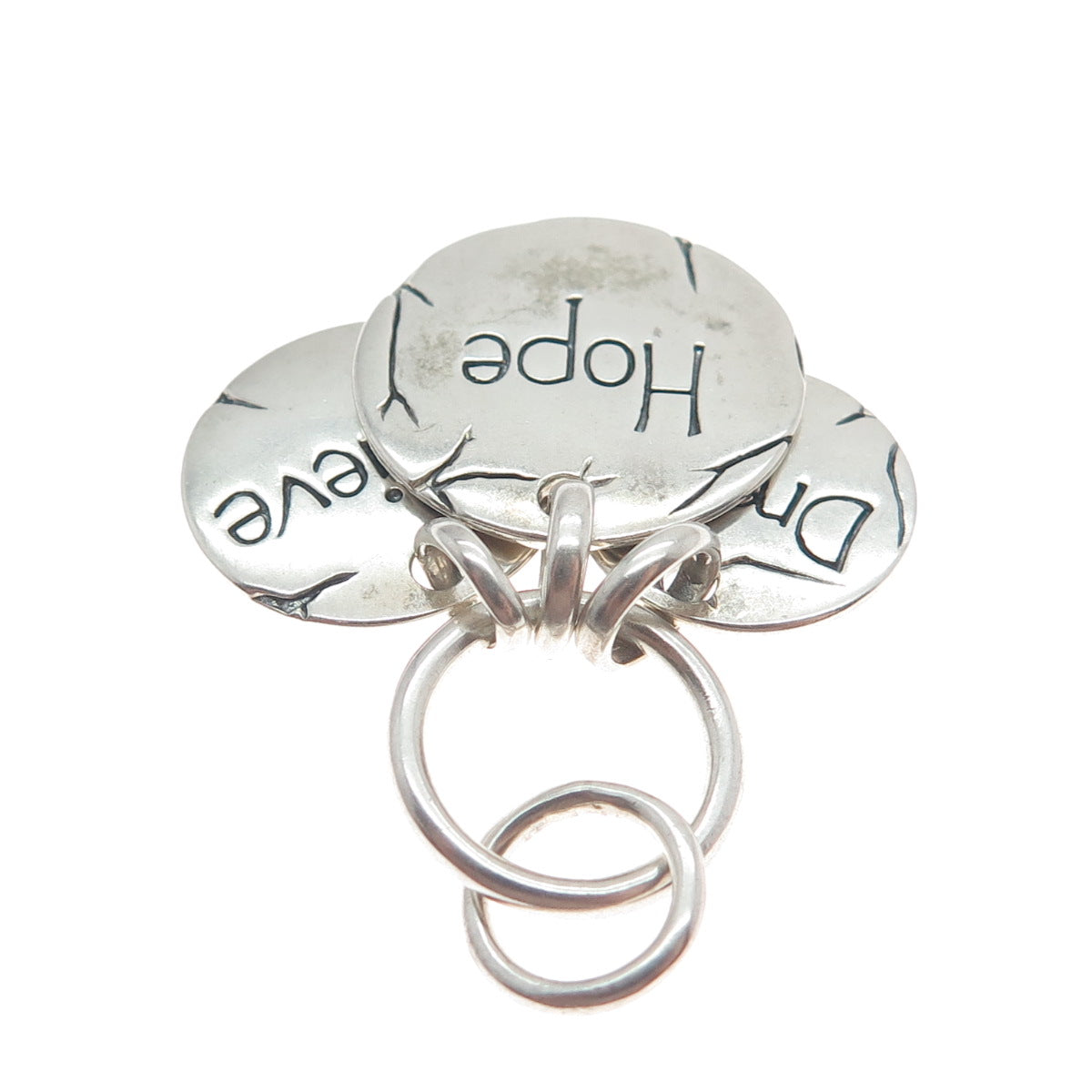 925 Sterling Silver Vintage Dream Hope Believe Charm Pendant