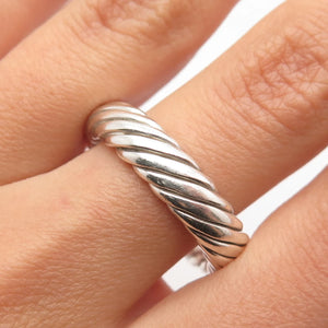 925 Sterling Silver Vintage Mexico Twisted Band Ring Size 9.25