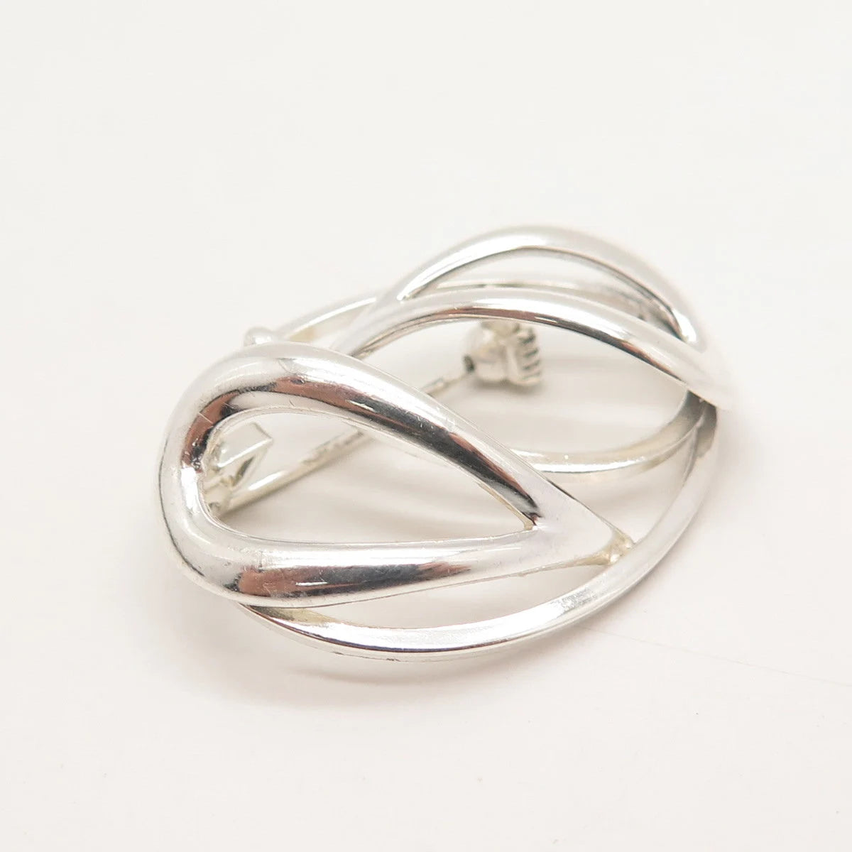 925 Sterling Silver Vintage Modernist Pin Brooch