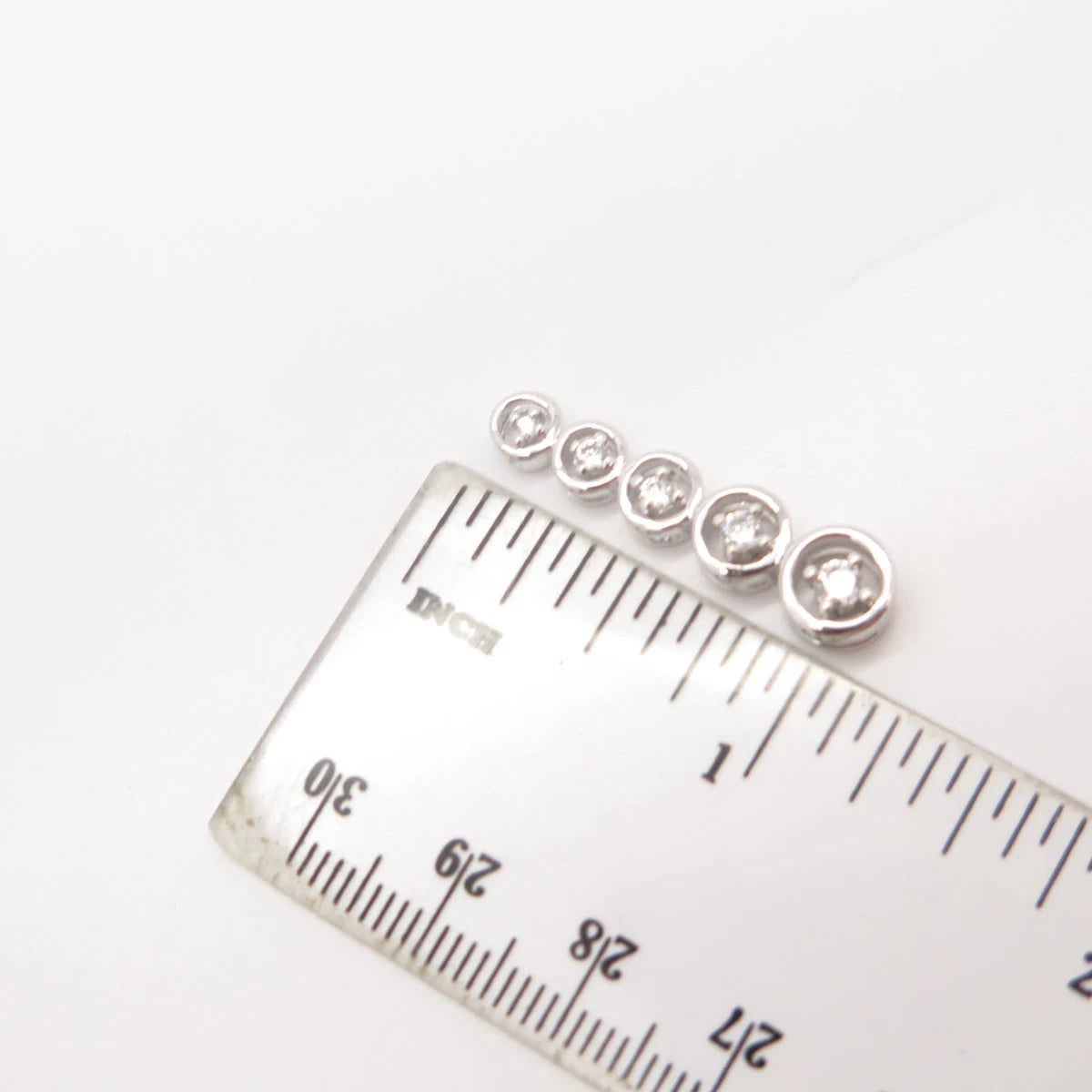925 Sterling Silver Vintage C Z Wand Slide Pendant