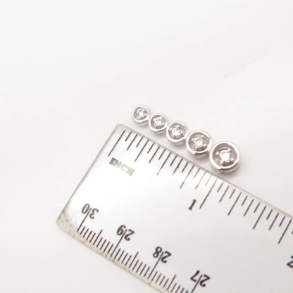 925 Sterling Silver Vintage C Z Wand Slide Pendant